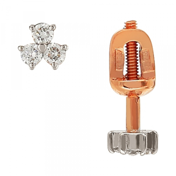 Пуссеты с бриллиантом № 76151