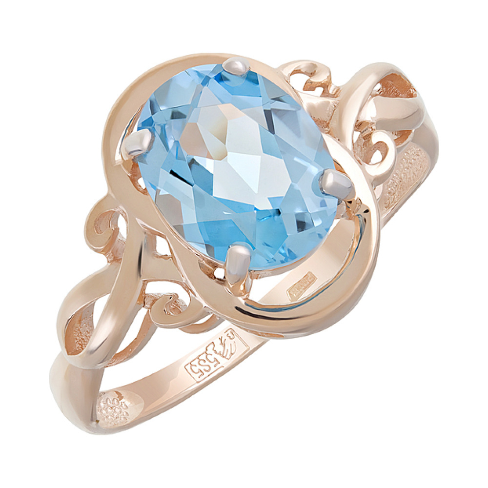 Золотое кольцо с топазом № 124587