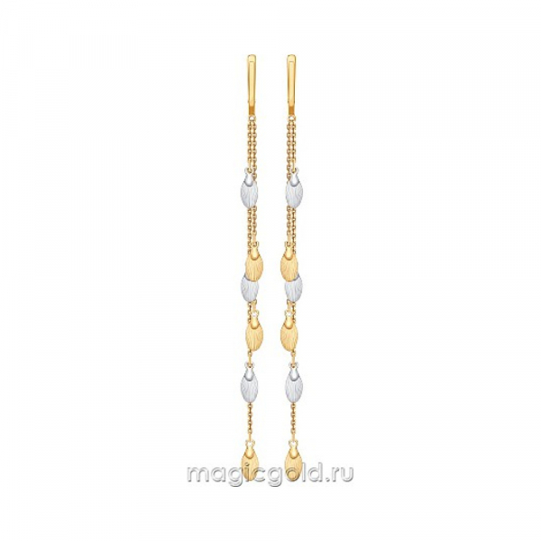 Золотые серьги без камня № 163961