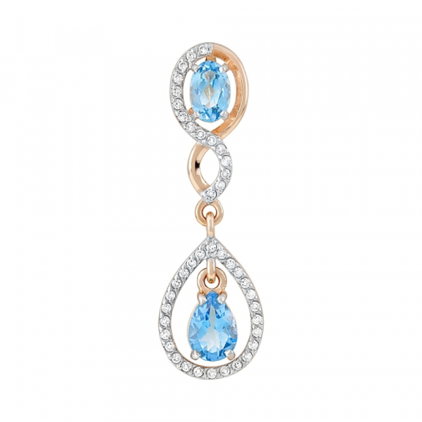 Золотая подвеска с топазом и фианитом № 120038