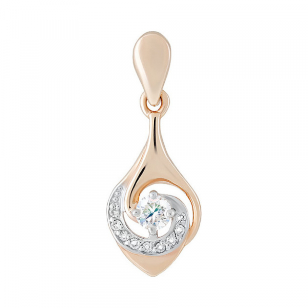 Золотая подвеска с бриллиантом № 126494