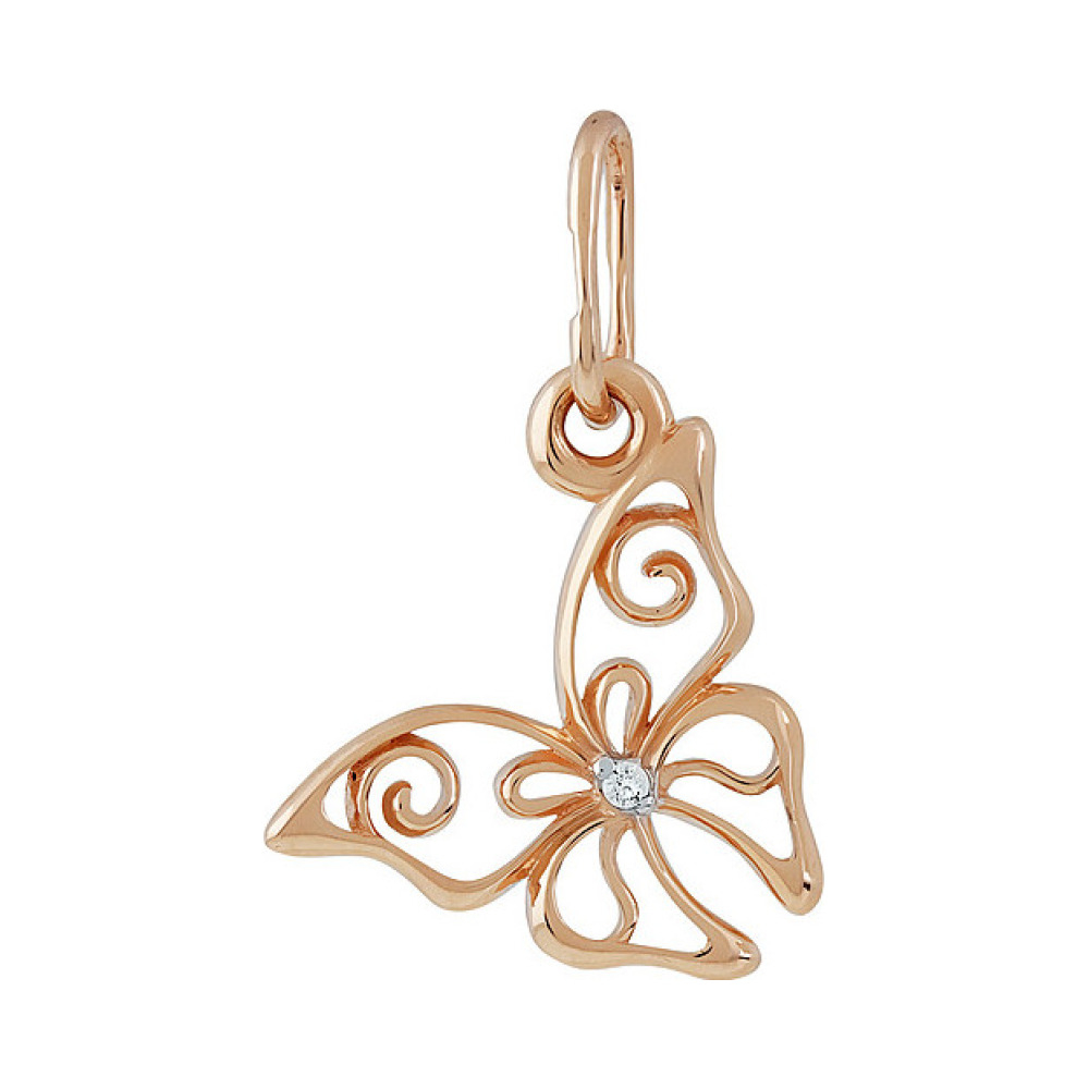 Золотая подвеска с фианитом № 137318