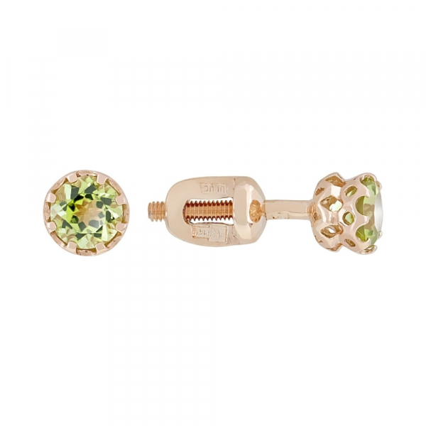 Пуссеты с хризолитом № 116532