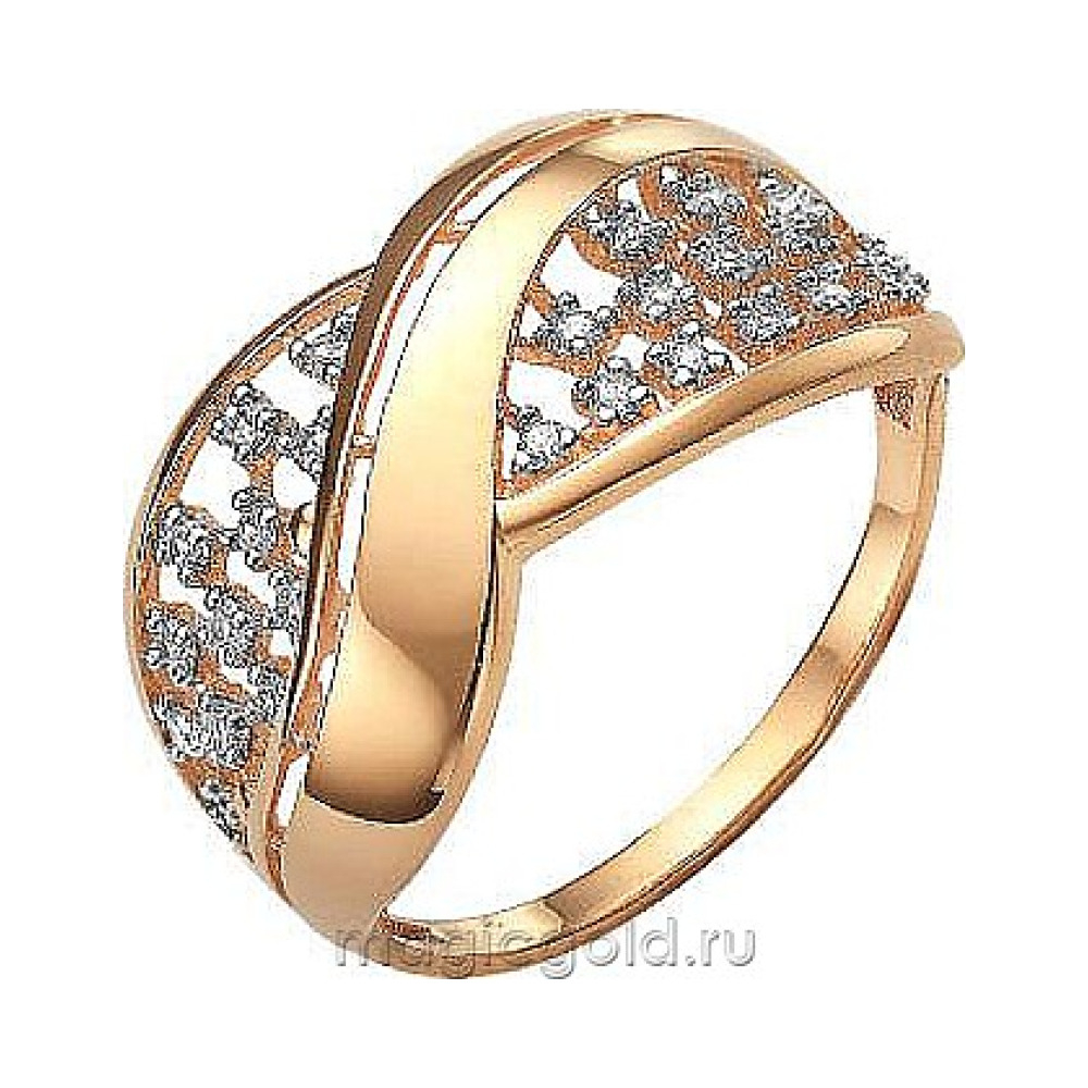 Золотое кольцо с фианитом № 173154