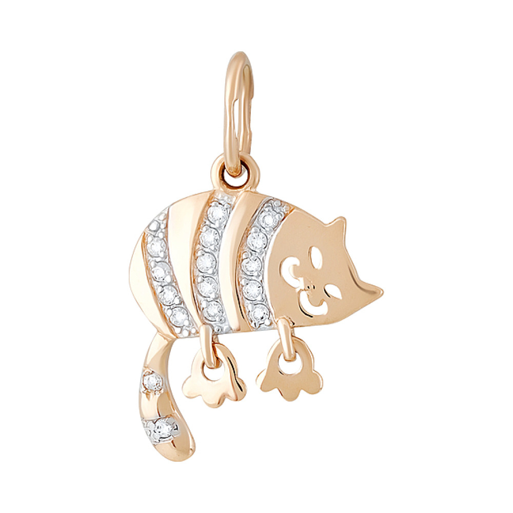 Золотая подвеска с фианитом № 129907