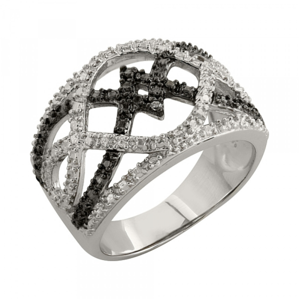 Серебряное кольцо с фианитом № 83480