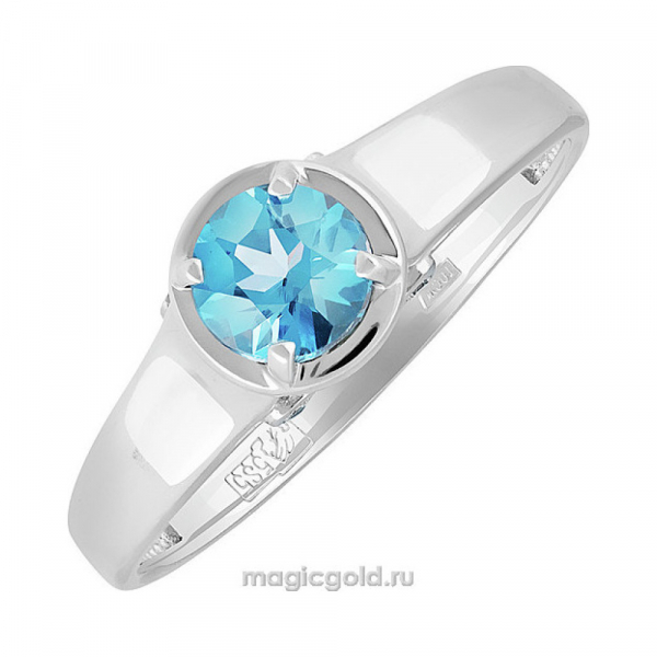 Золотое кольцо с топазом и фианитом № 139176