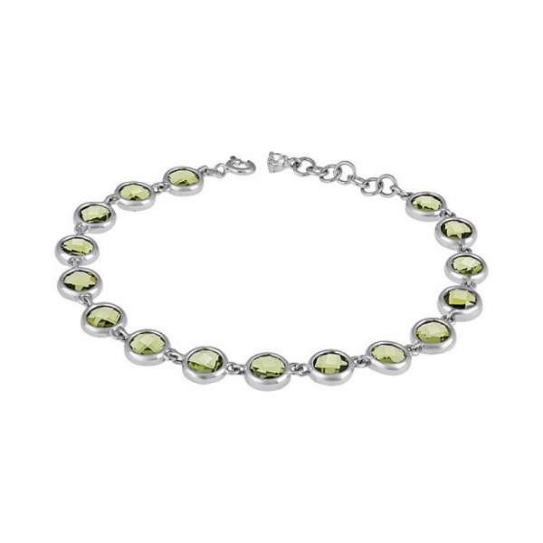 Серебряный браслет с хризолитом № 133276