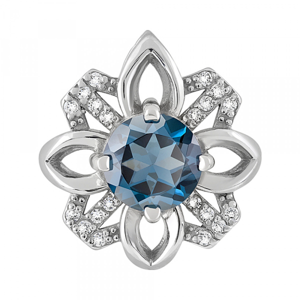 Золотая подвеска с топазом и фианитом № 119354