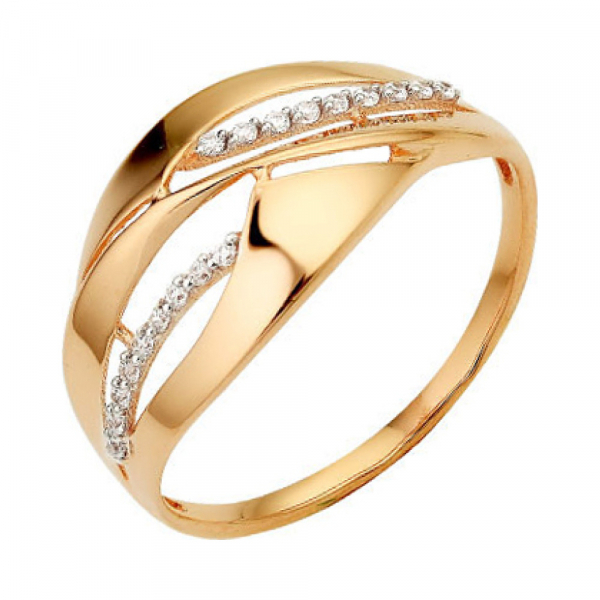 Золотое кольцо с фианитом № 140231