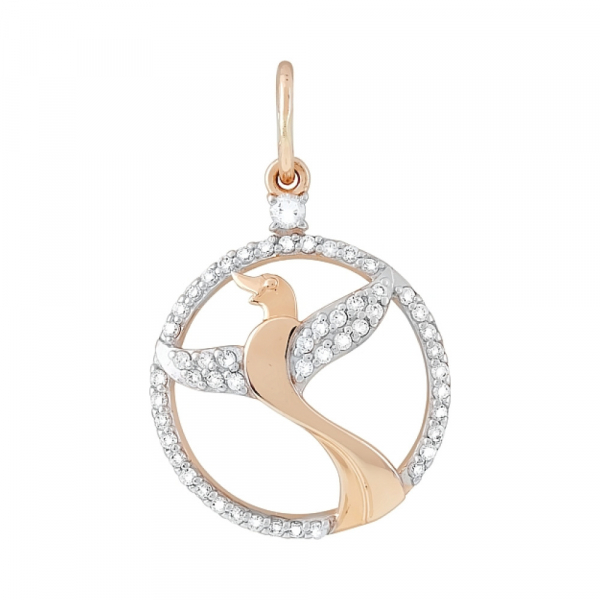 Золотая подвеска с фианитами № 120692