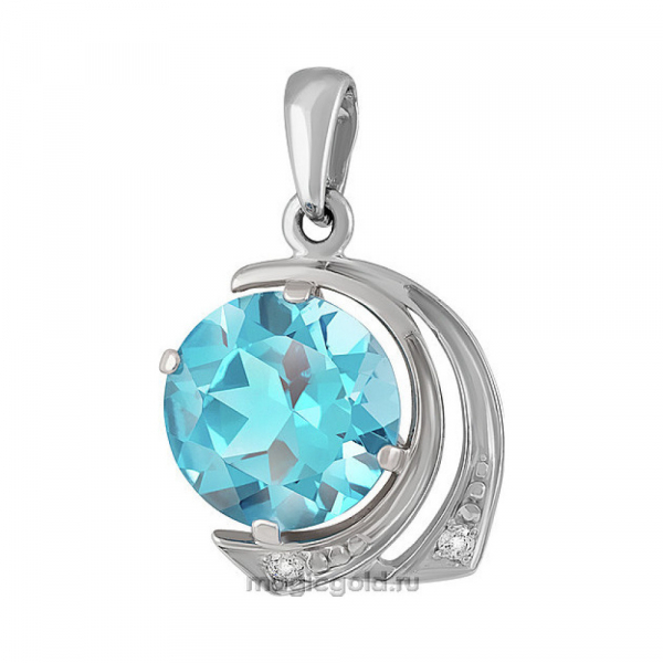 Серебряная подвеска с топазом и фианитом № 134260
