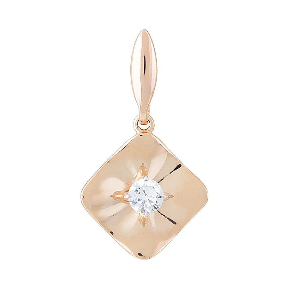 Золотая подвеска с фианитами № 127519