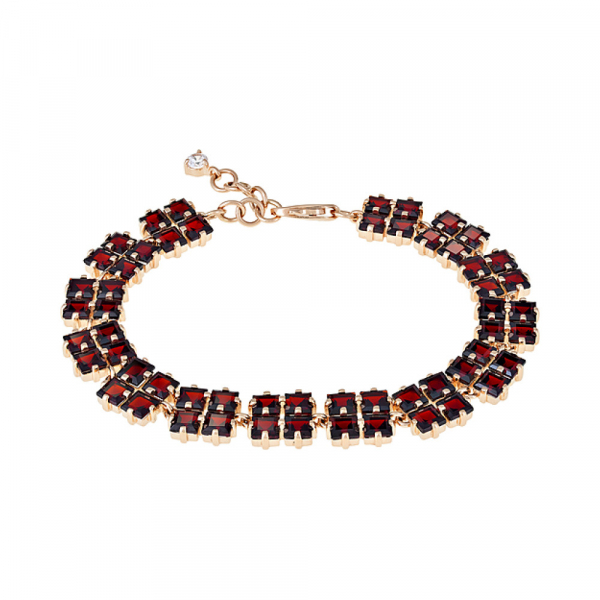 Золотой браслет с гранатом и фианитом № 124226