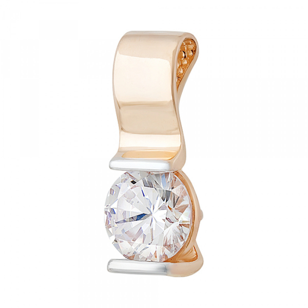 Золотая подвеска с фианитом № 131942