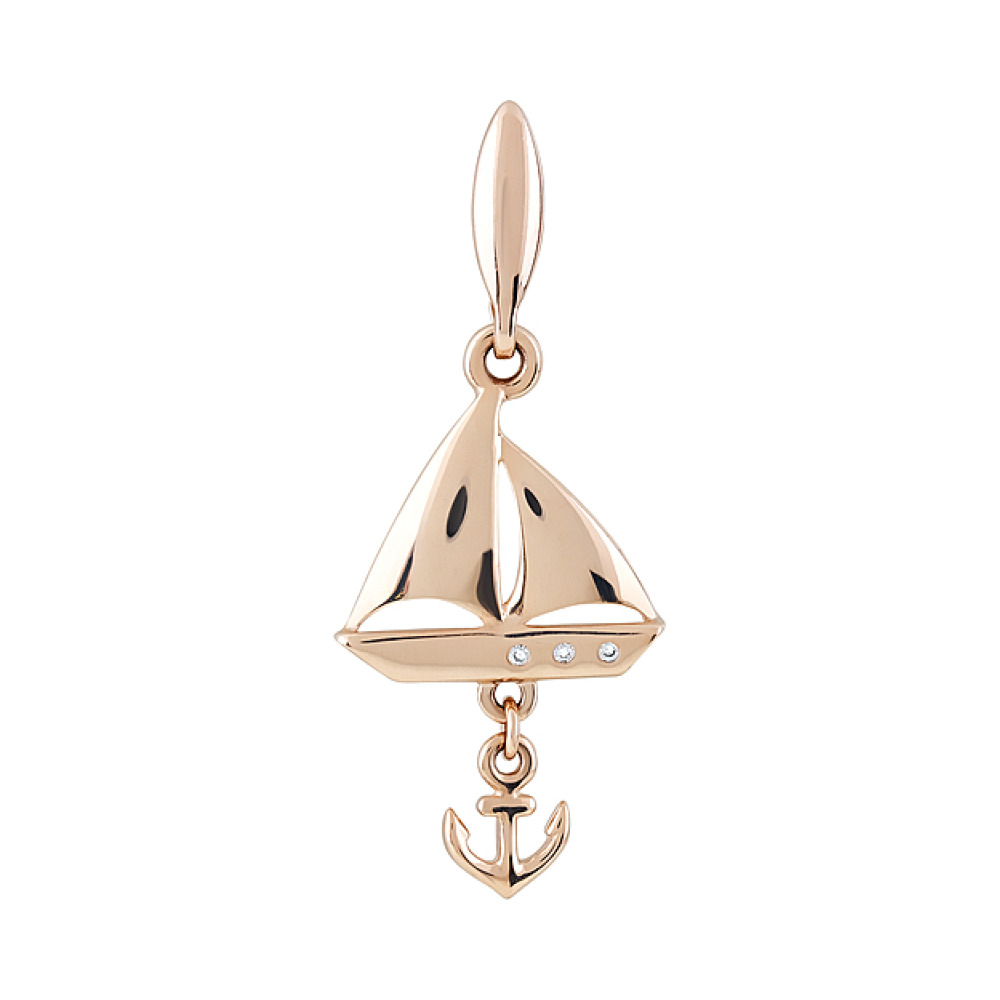 Золотая подвеска с фианитами № 123752