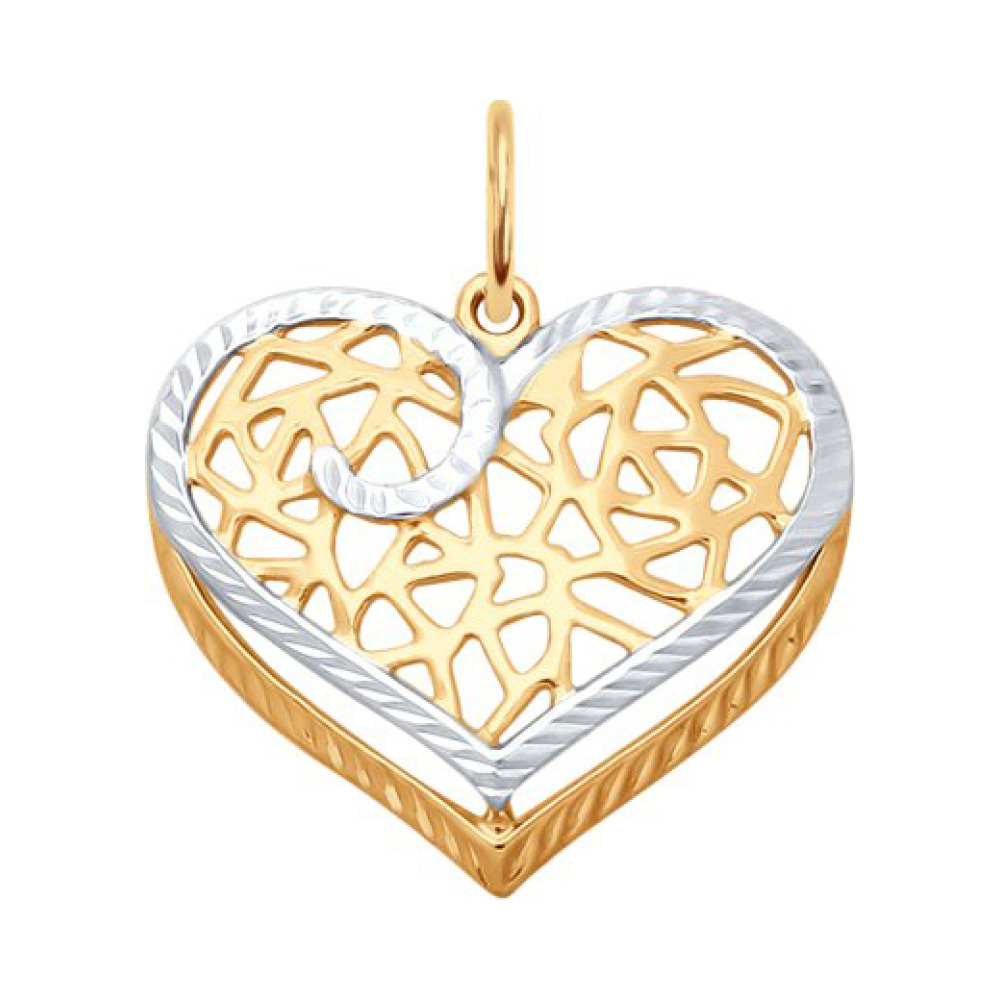 Золотая подвеска без камня с алмазкой № 156560