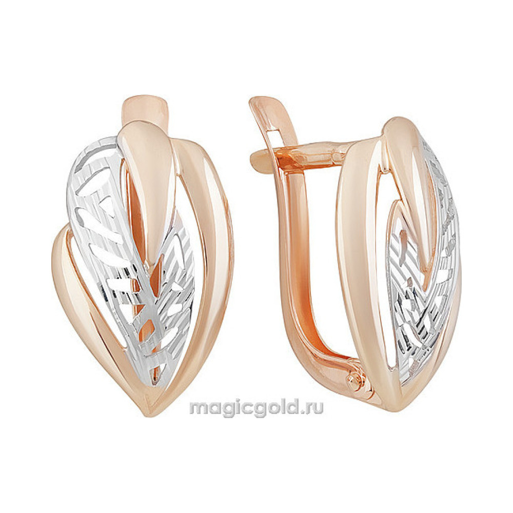 Золотые серьги без камня № 155669