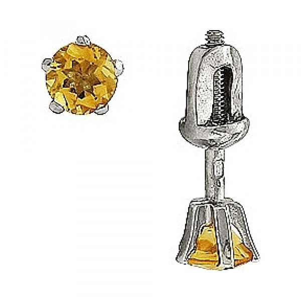 Пуссеты с цитрином № 77425