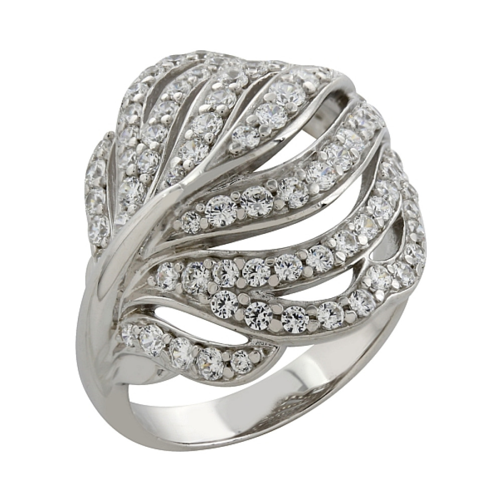 Серебряное кольцо с фианитом № 82772