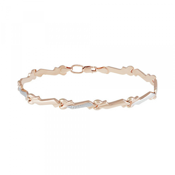 Золотой браслет без камня с алмазкой № 136856