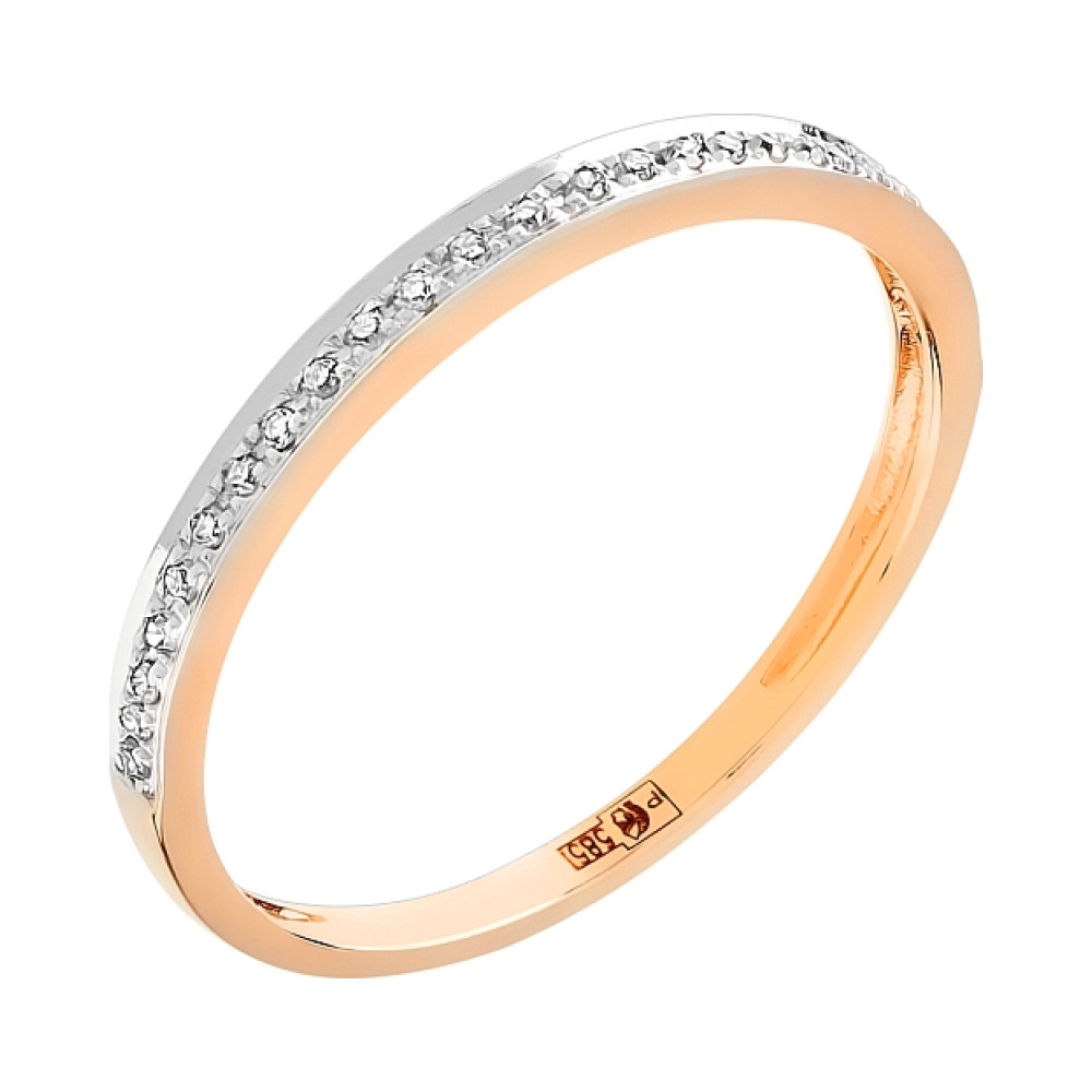 Золотое кольцо с бриллиантом № 106082