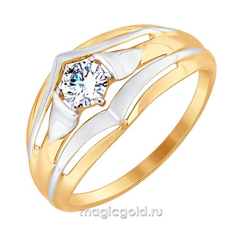 Золотое кольцо с фианитом № 163935