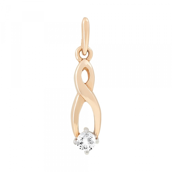 Золотая подвеска с бриллиантом № 26093