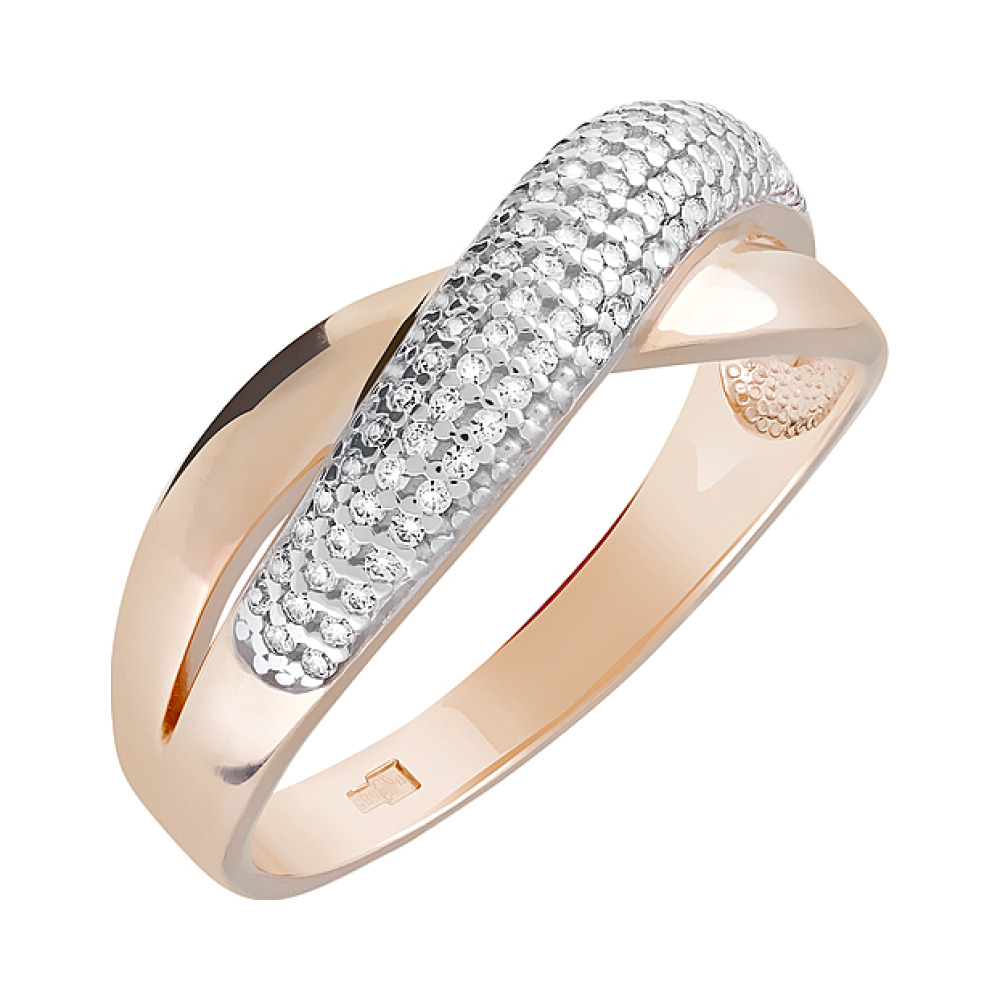 Золотое кольцо с фианитами № 123727