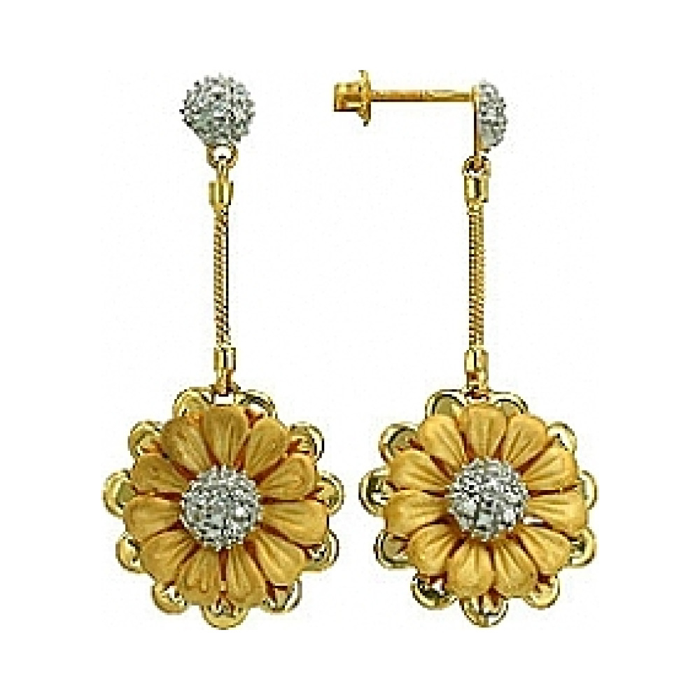 Серебряные серьги с фианитом № 110184