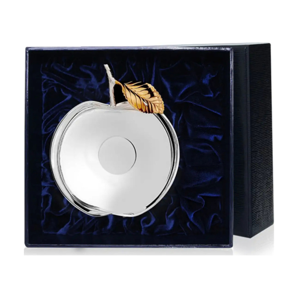 Ваза Яблоко с позолотой из серебра 925 пробы