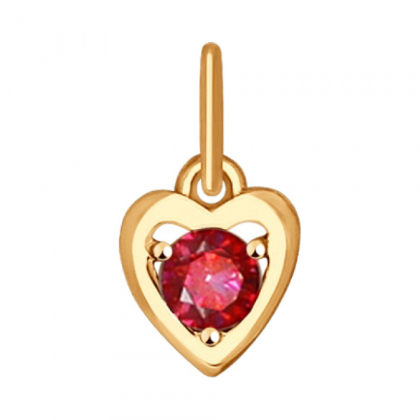 Золотая подвеска с фианитом № 140464