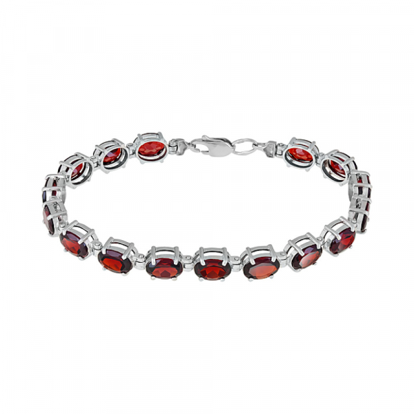 Серебряный браслет с гранатом № 122885