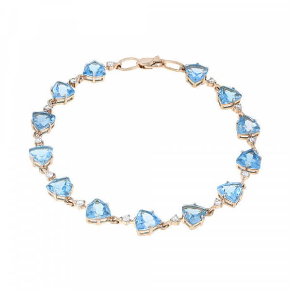 Золотой браслет с топазом и фианитом № 103726