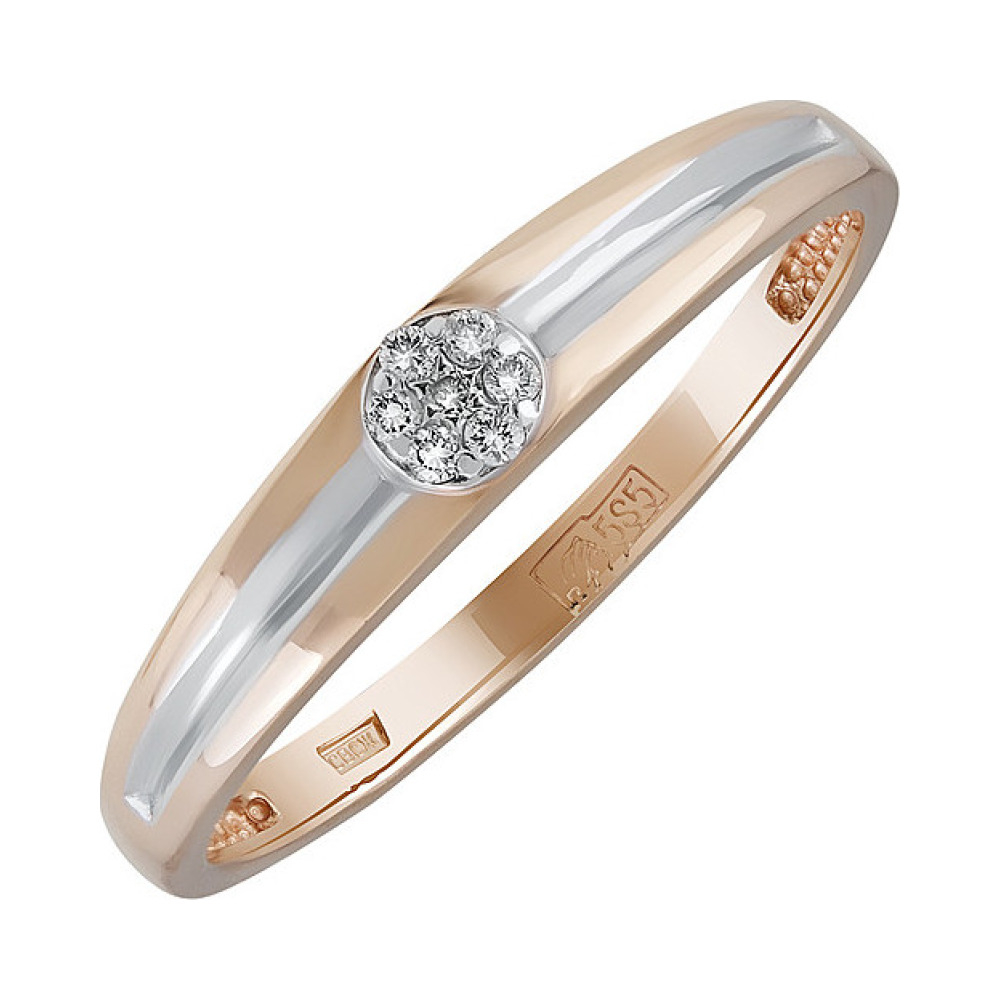 Золотое кольцо с бриллиантом № 131542