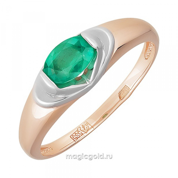 Золотое кольцо с изумрудом № 159251