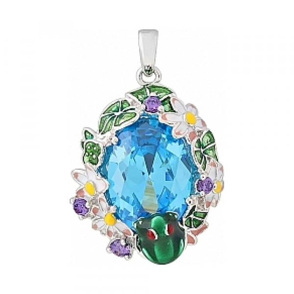 Серебряная подвеска с фианитом № 108558