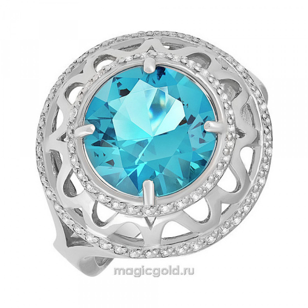 Серебряное кольцо с алпанитом и фианитом № 135046