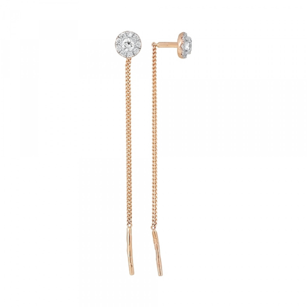 Золотые серьги с фианитами № 120684