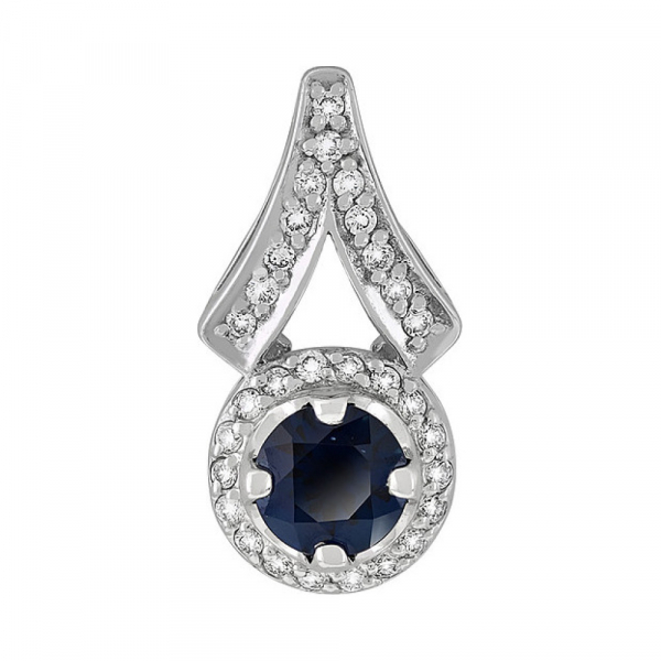 Золотая подвеска с бриллиантом и сапфиром № 119240