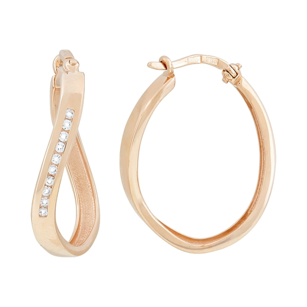 Золотые серьги с фианитами № 118027