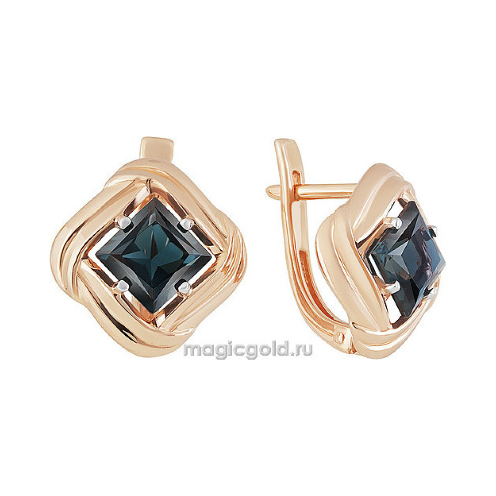 Золотые серьги с топазом № 160577