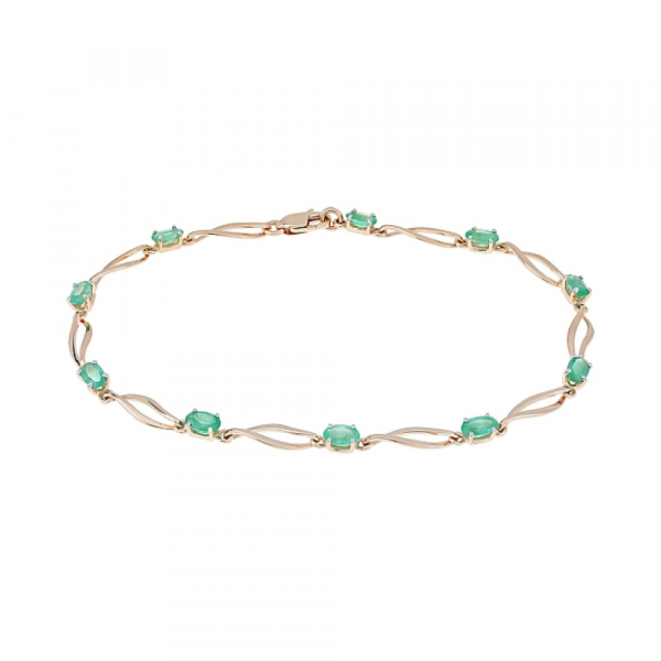 Золотой браслет с изумрудом № 116993