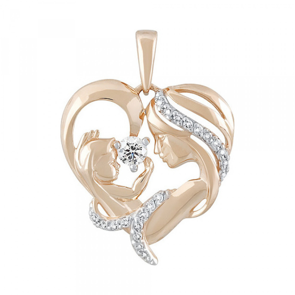 Золотая подвеска с фианитом № 133168