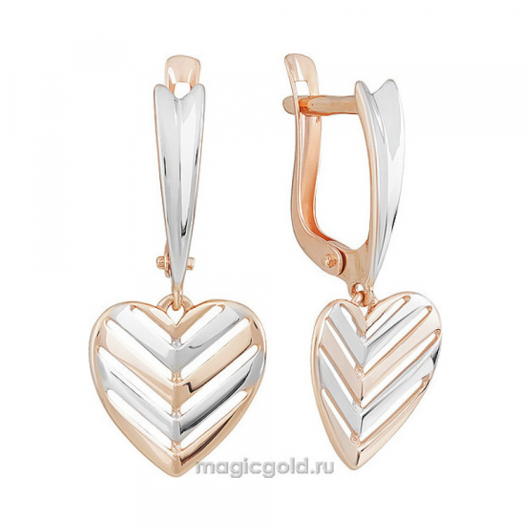 Золотые серьги без камня № 155619