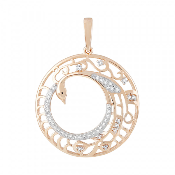 Золотая подвеска с фианитами № 128779