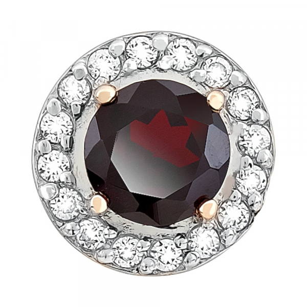 Золотая подвеска с гранатом и фианитом № 107225