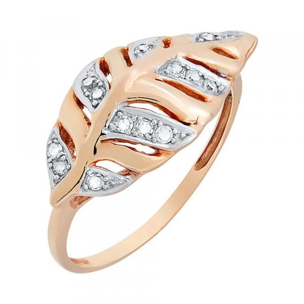 Золотое кольцо с бриллиантом № 83719