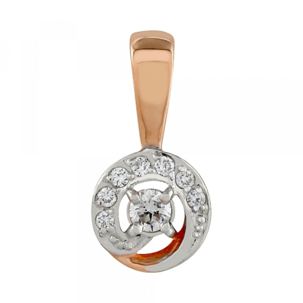 Золотая подвеска с бриллиантом № 99484