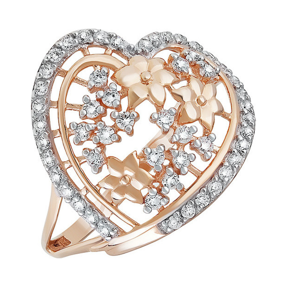 Золотое кольцо с фианитом № 138177